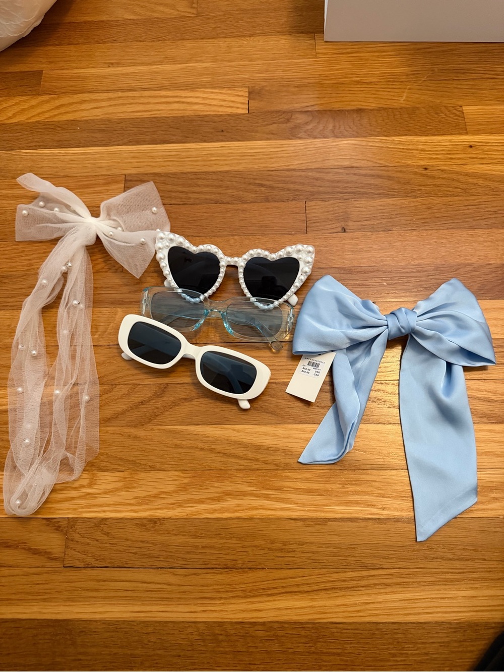 Anthropologie Light Blue Satin Hair Bow Clip